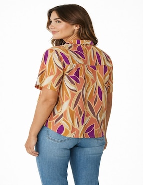 Blusa Merkabá manga corta para mujer