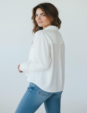 Blusa camisera Merkabá manga larga para mujer
