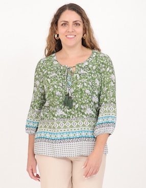 Blusa Duplan Petite manga 3/4 para mujer