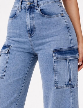 Jeans cargo wide leg cintura alta OBS Jeans para mujer