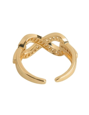 Anillo de infinito Yoiko Eterno con acabado baño de oro 18 K zirconia