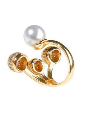 Anillo Yoiko Constelación con acabado baño de oro 18 K zirconia