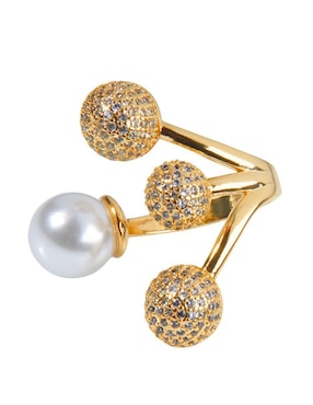 Anillo Yoiko Constelación con acabado baño de oro 18 K zirconia