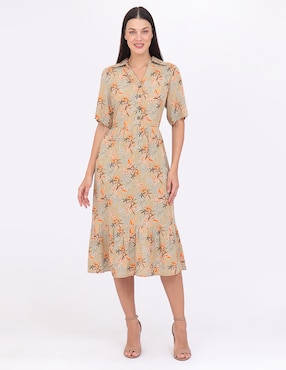 Vestido midi casual Duplan Grupo Estoril para mujer