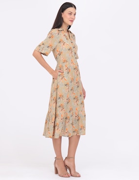 Vestido midi casual Duplan Grupo Estoril para mujer