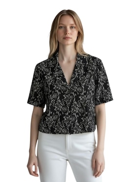 Blusa camisera Alexis manga al codo para mujer