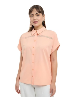 Blusa camisera Alexis manga corta para mujer