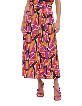 Falda al tobillo Nine West cintura alta
