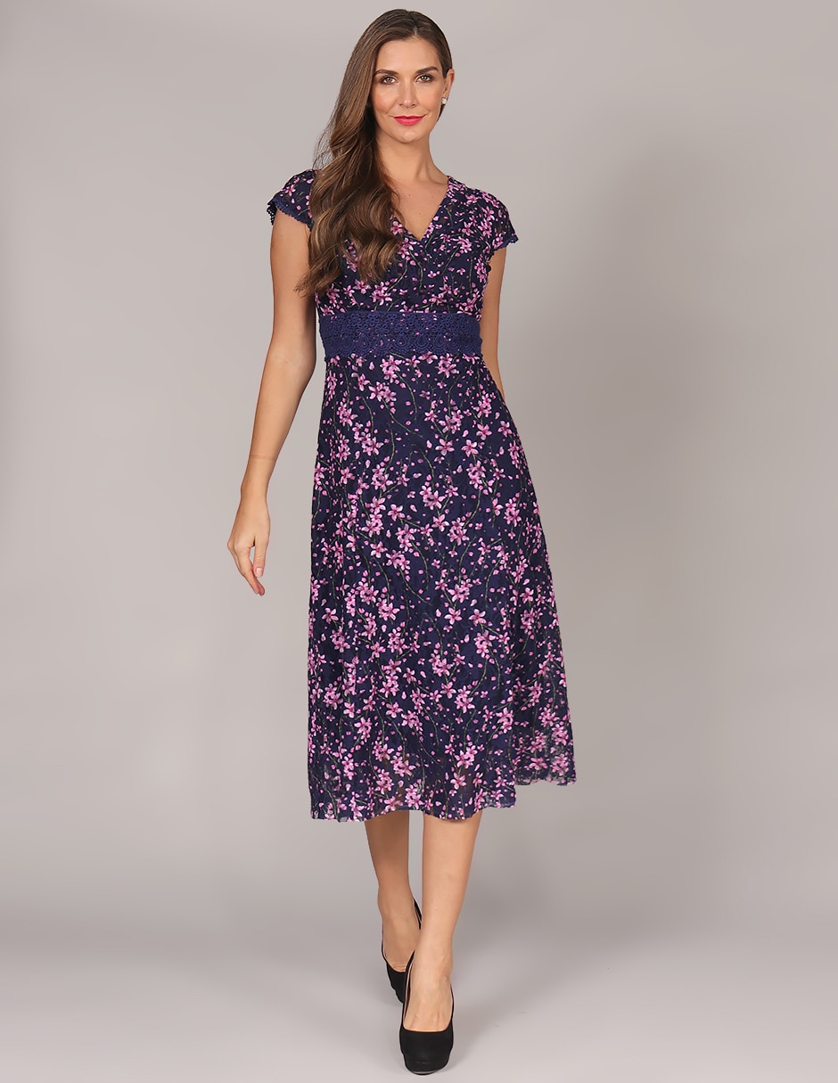 Vestido midi Duplan Petite floral 