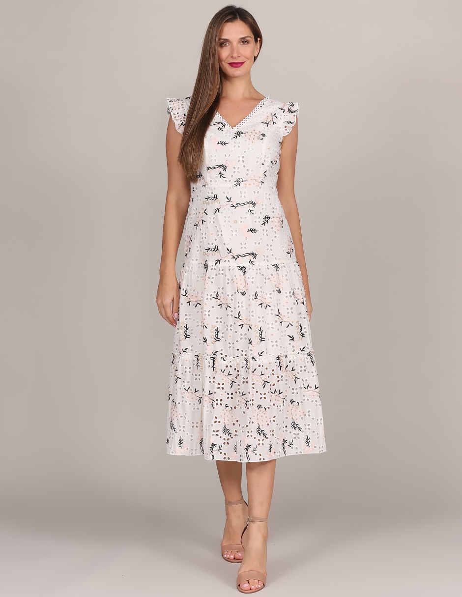 Vestido midi Duplan Petite floral 