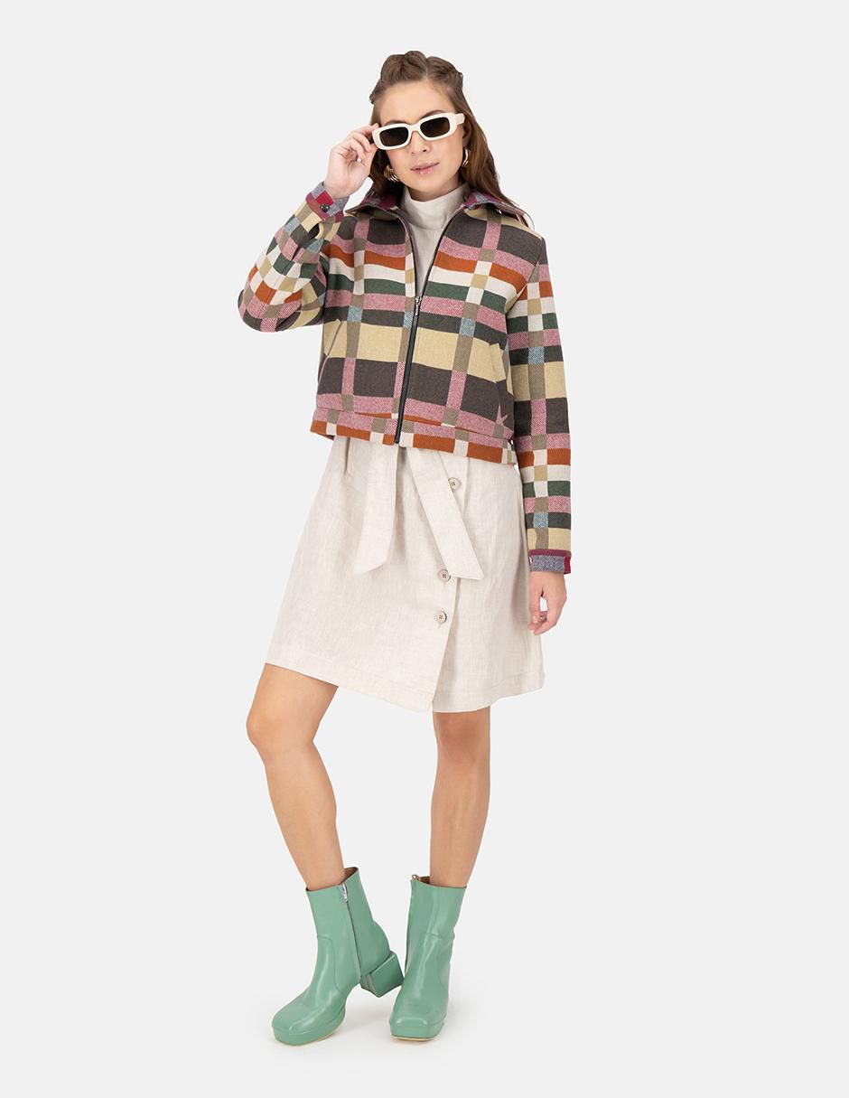 "chamarra" casual merkabá no impermeable "de" lana "para mujer"