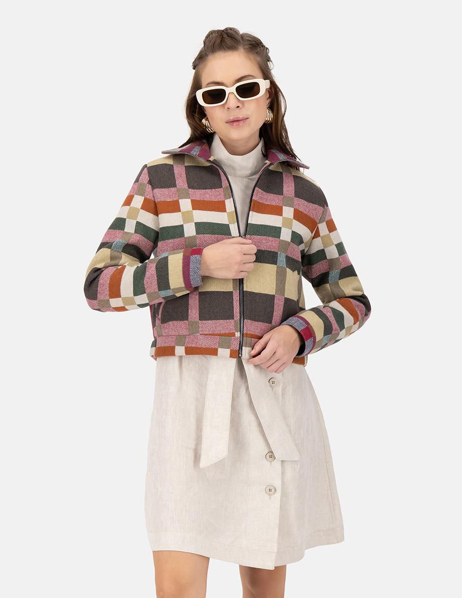 "chamarra" casual merkabá no impermeable "de" lana "para mujer"