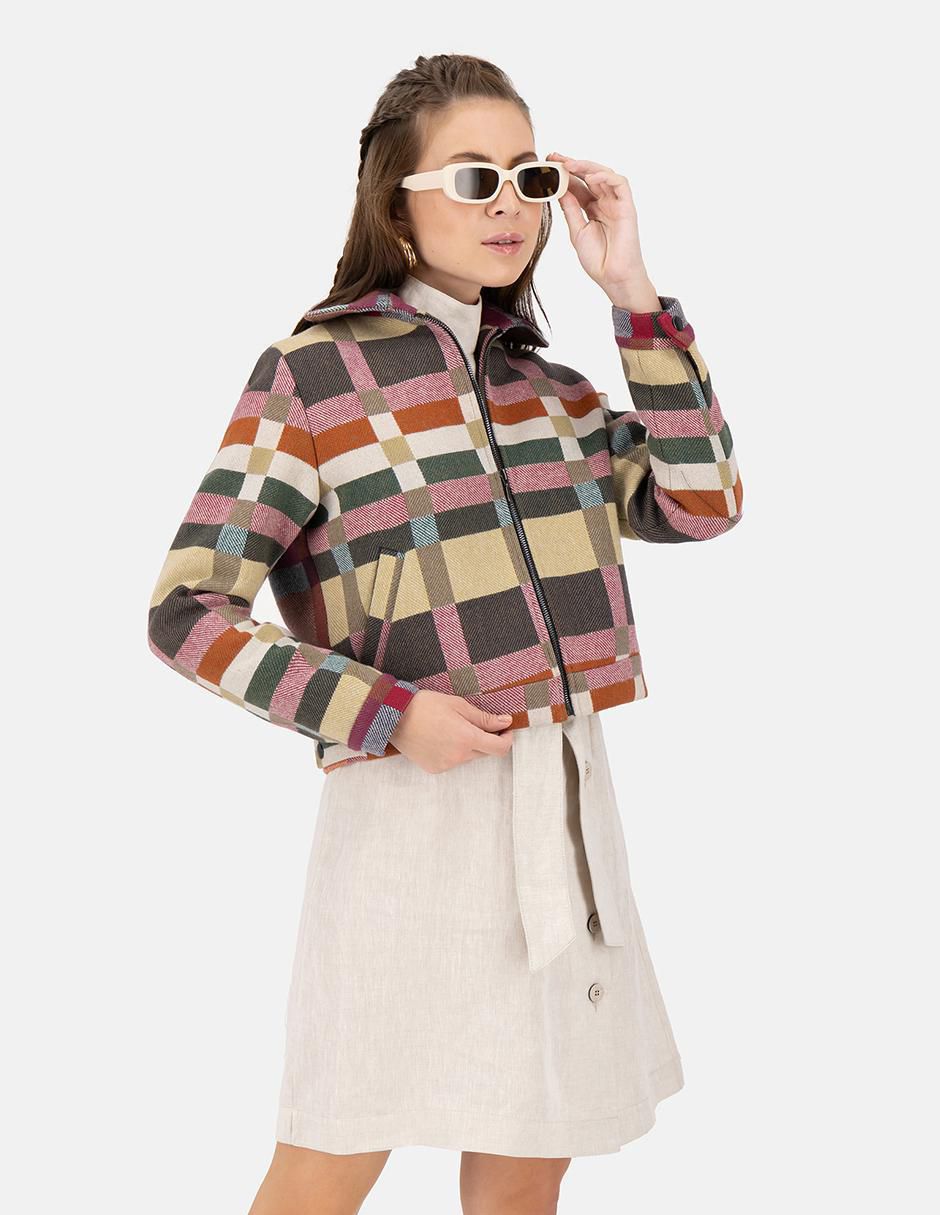 "chamarra" casual merkabá no impermeable "de" lana "para mujer"