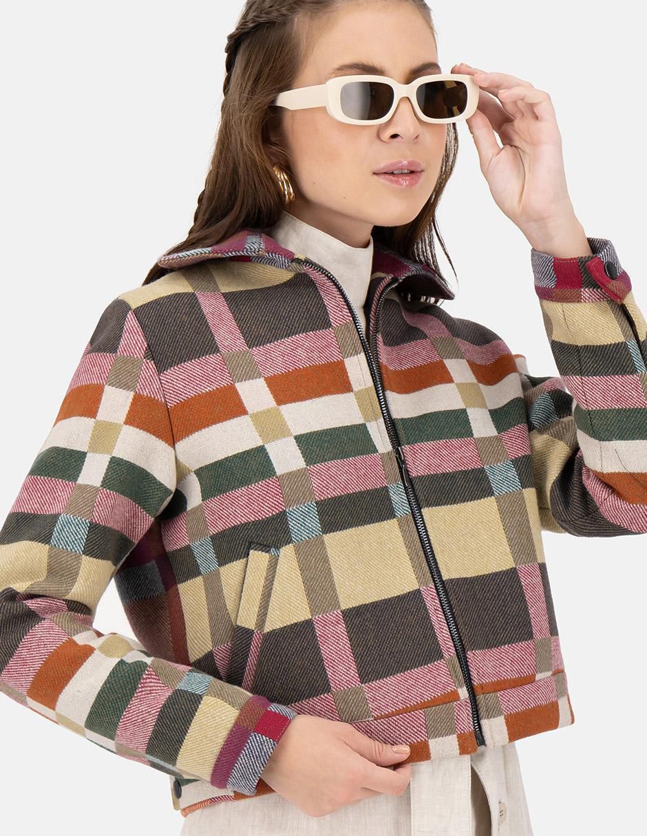 "chamarra" casual merkabá no impermeable "de" lana "para mujer"