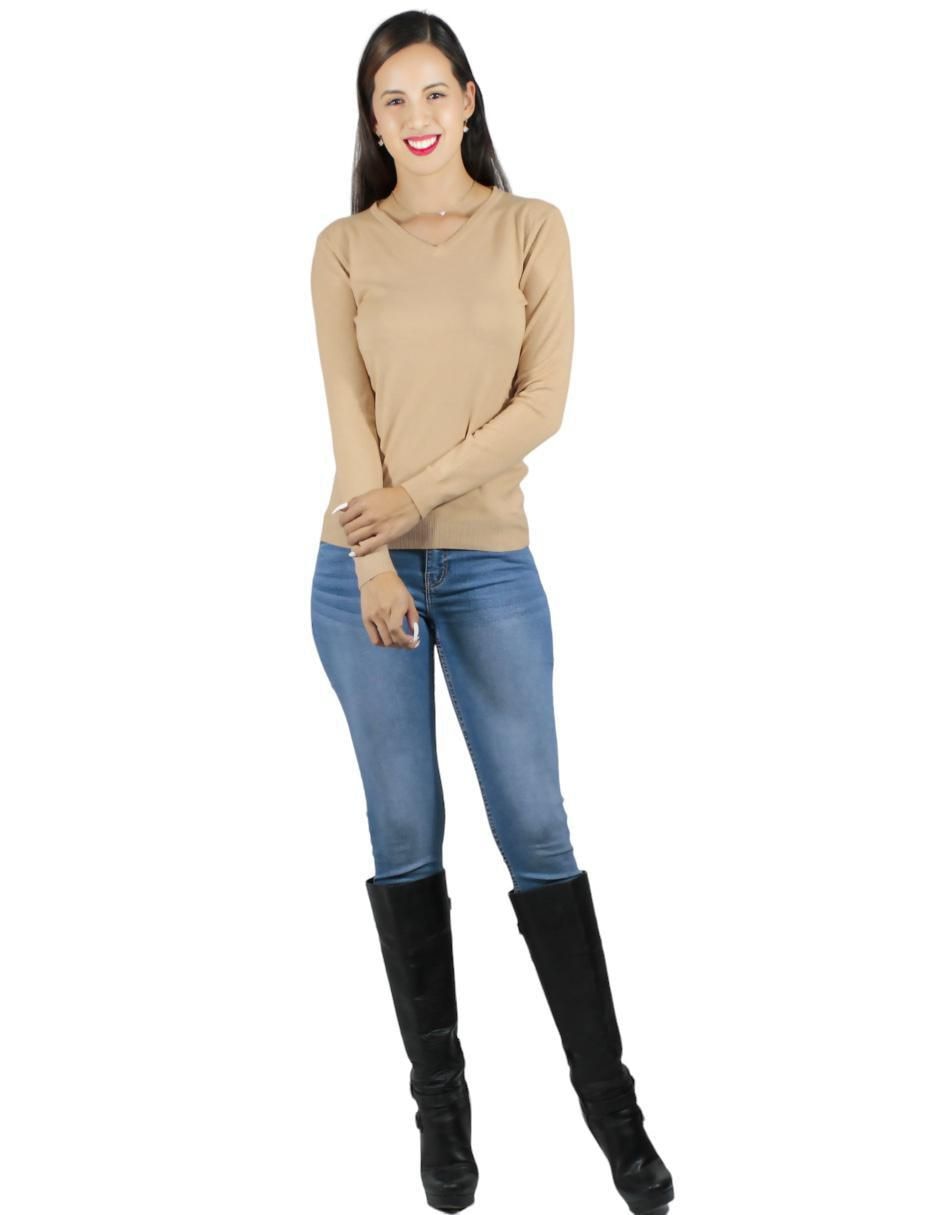 Suéter cuello v para mujer 2