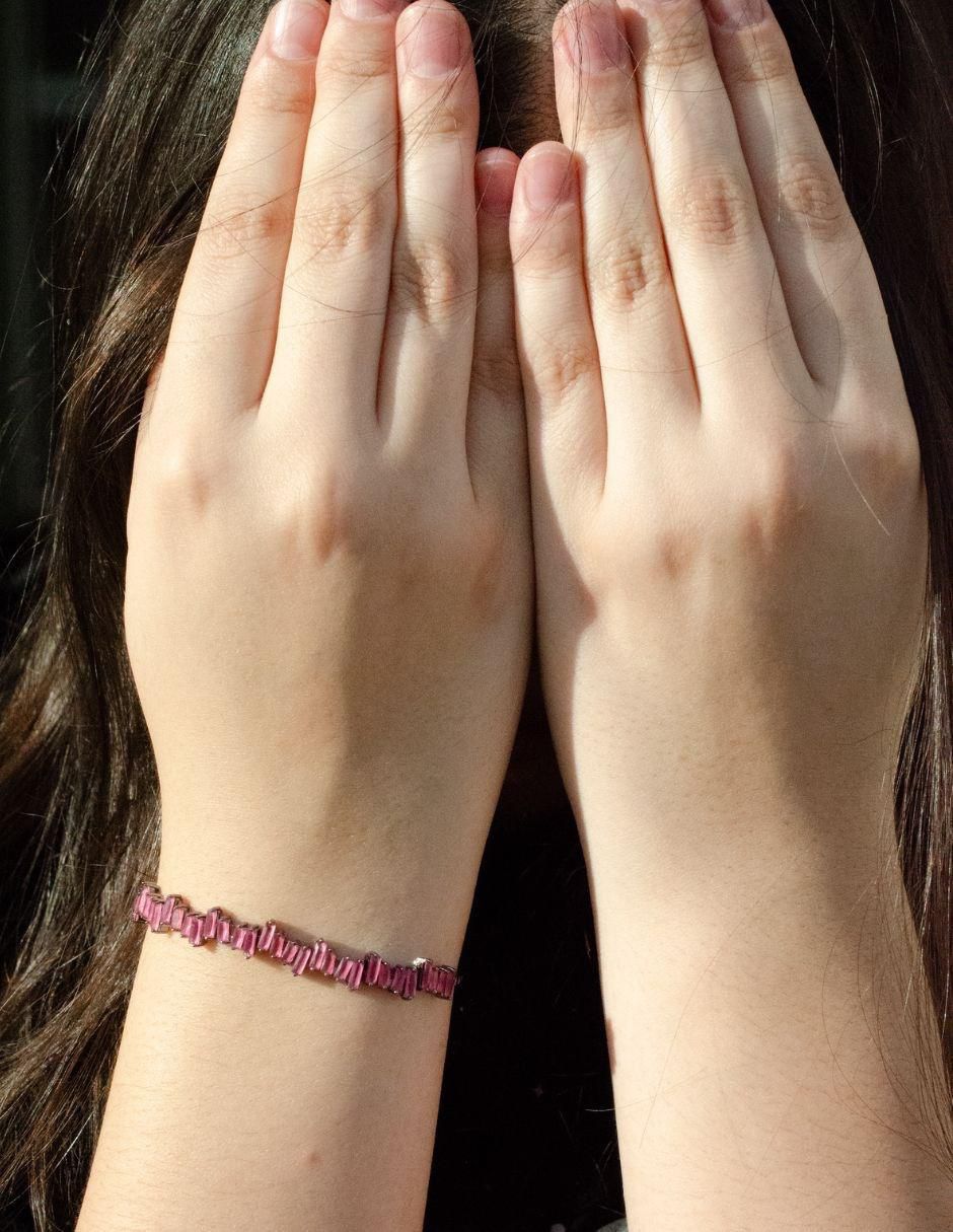 Pulsera Eri con acabado baño rodio 6