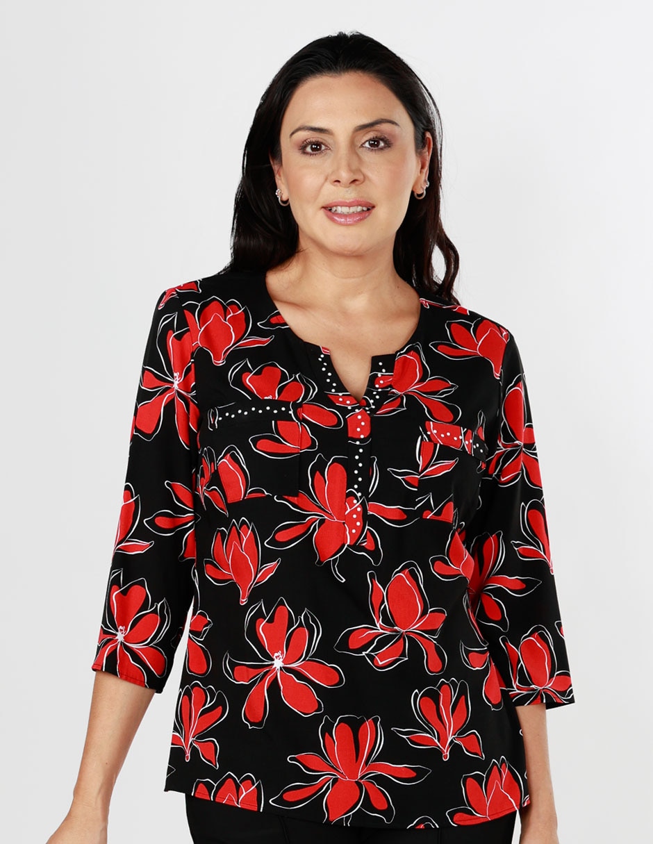 Blusa manga 3/4 para mujer 1