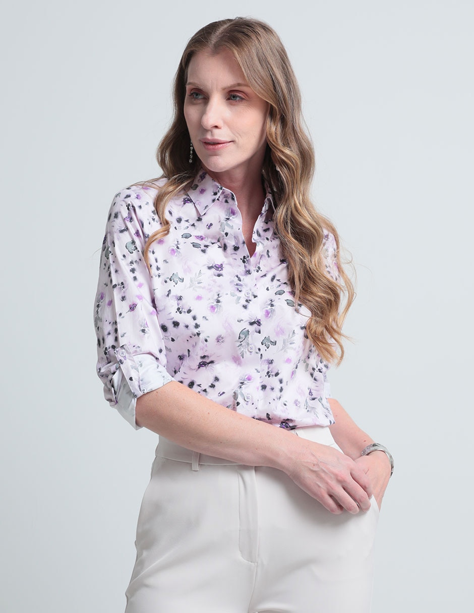 Blusa camisera manga larga para mujer 1
