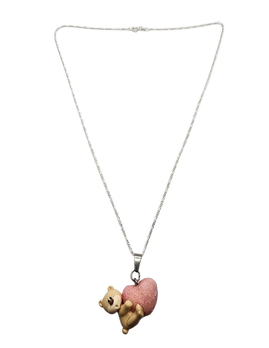 Collar de oso Animalitos Corazón de plata P 925 2