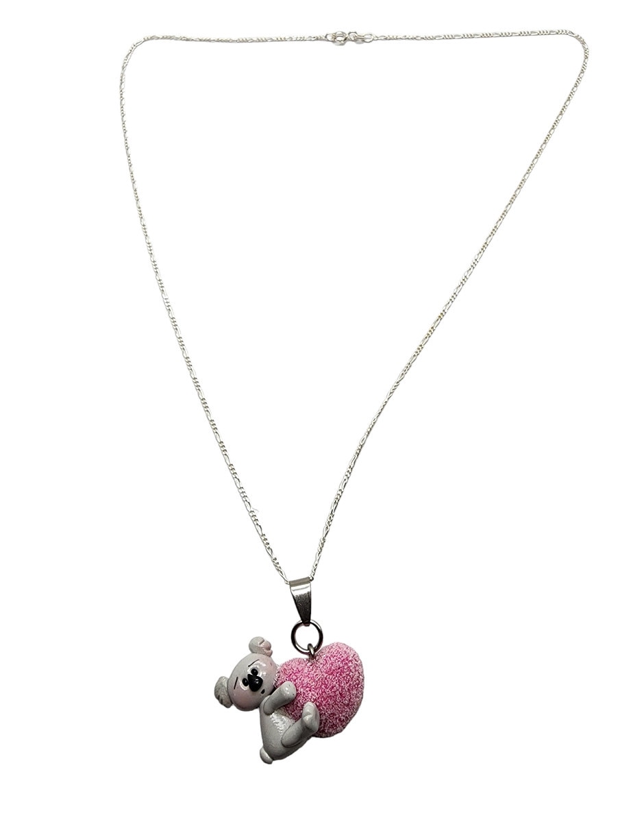 Collar de oso Animalitos Corazón de plata P 925 2