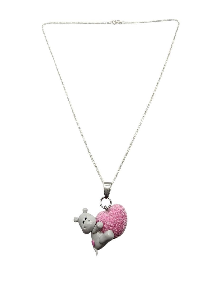 Collar de corazón de plata P 925