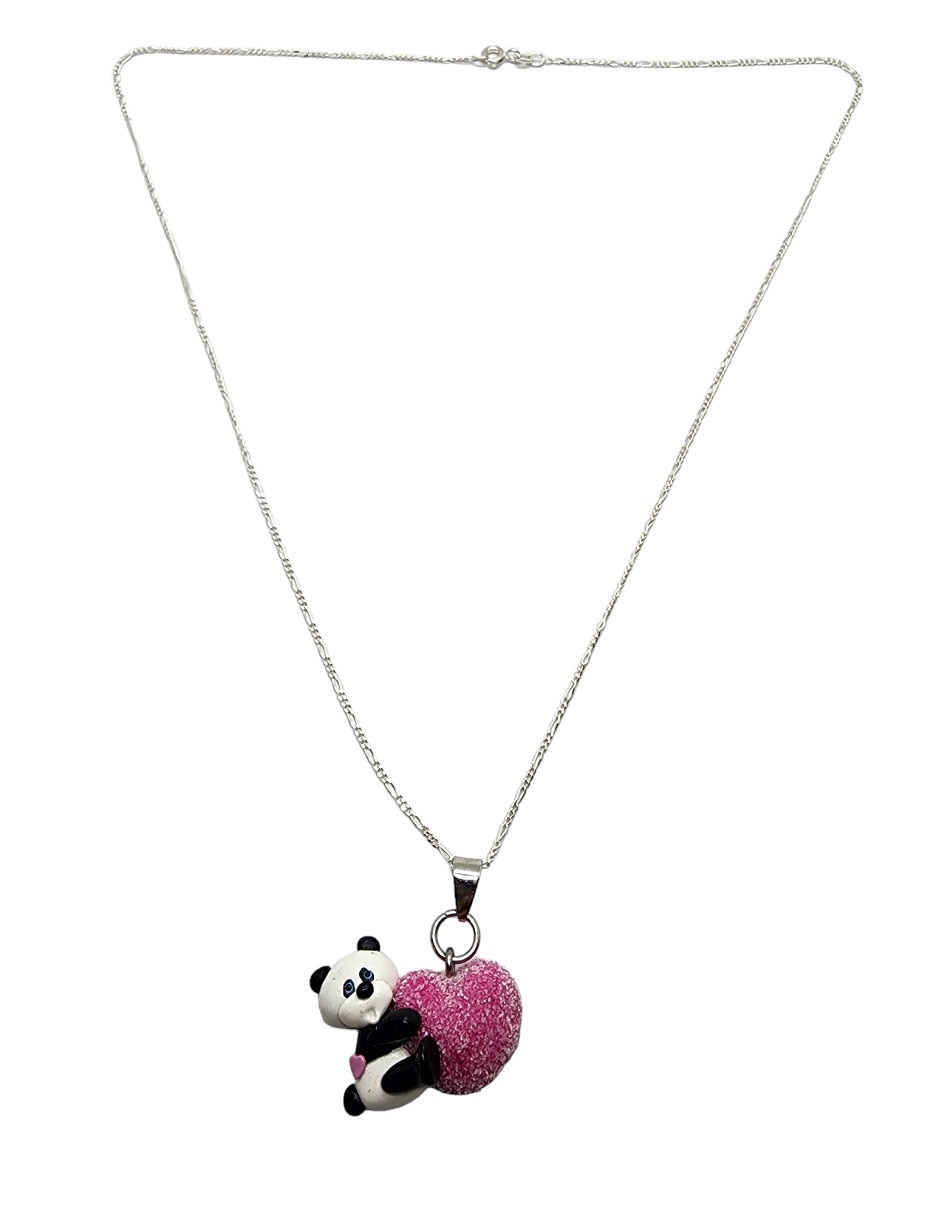 Collar de oso Animalitos Corazón de plata P 925 2