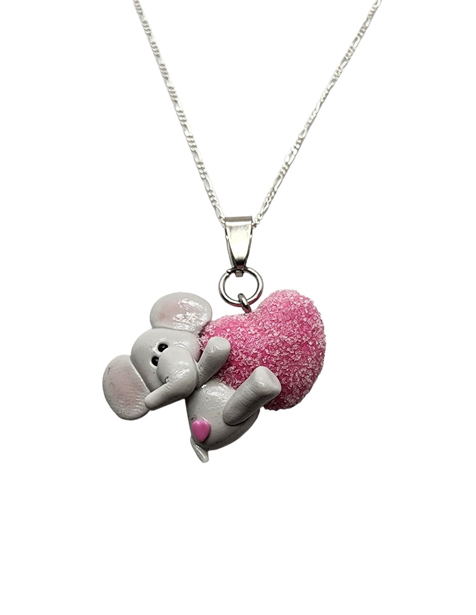 Collar de elefante Animalitos Corazón de plata P 925
