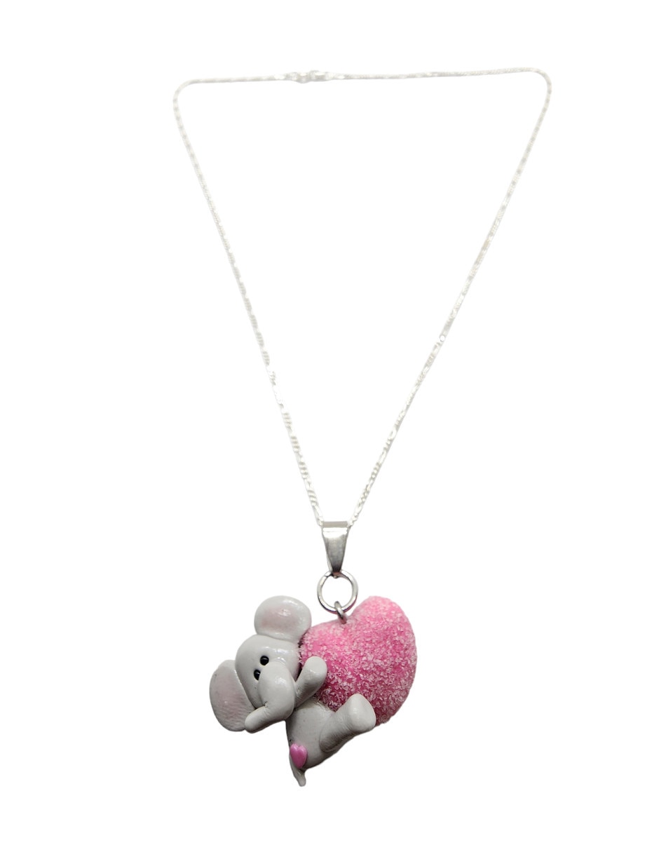 Collar de elefante Animalitos Corazón de plata P 925 2