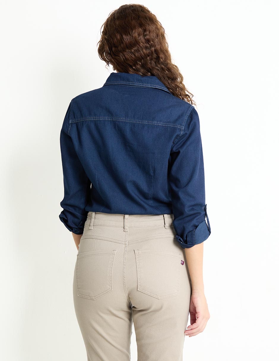 Blusa camisera manga larga para mujer 2