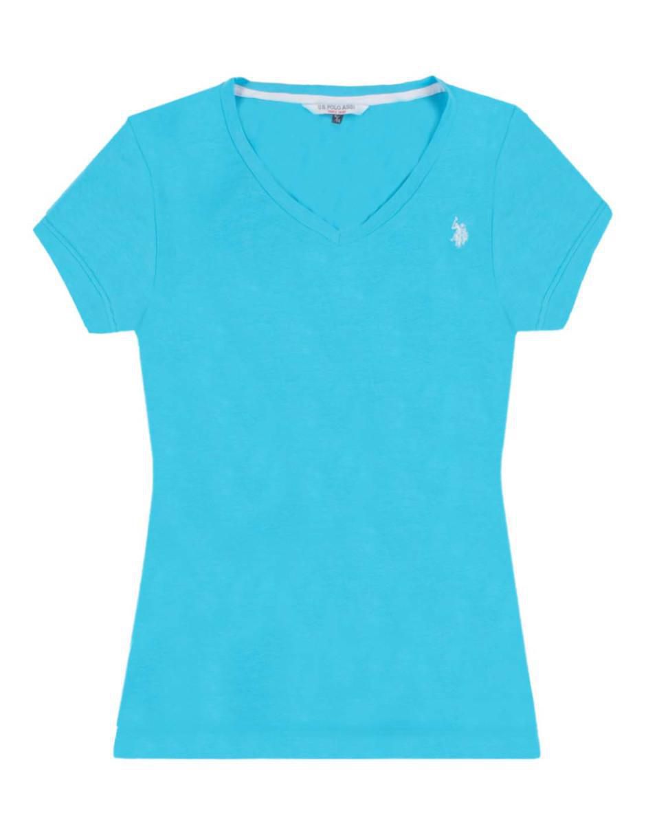 Playera manga corta cuello v para mujer 2
