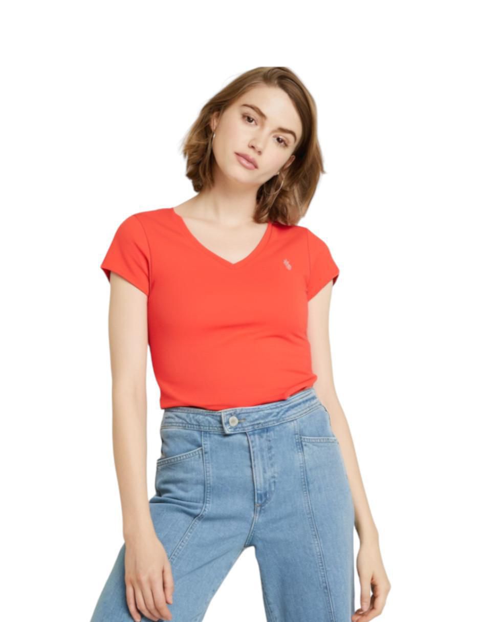 Playera manga corta cuello v para mujer Playera manga corta cuello v para mujer