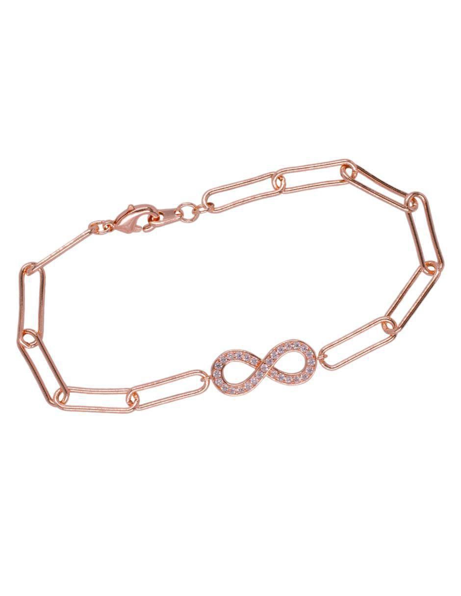 Pulsera 18 K Infini con acabado baño de oro rosa
