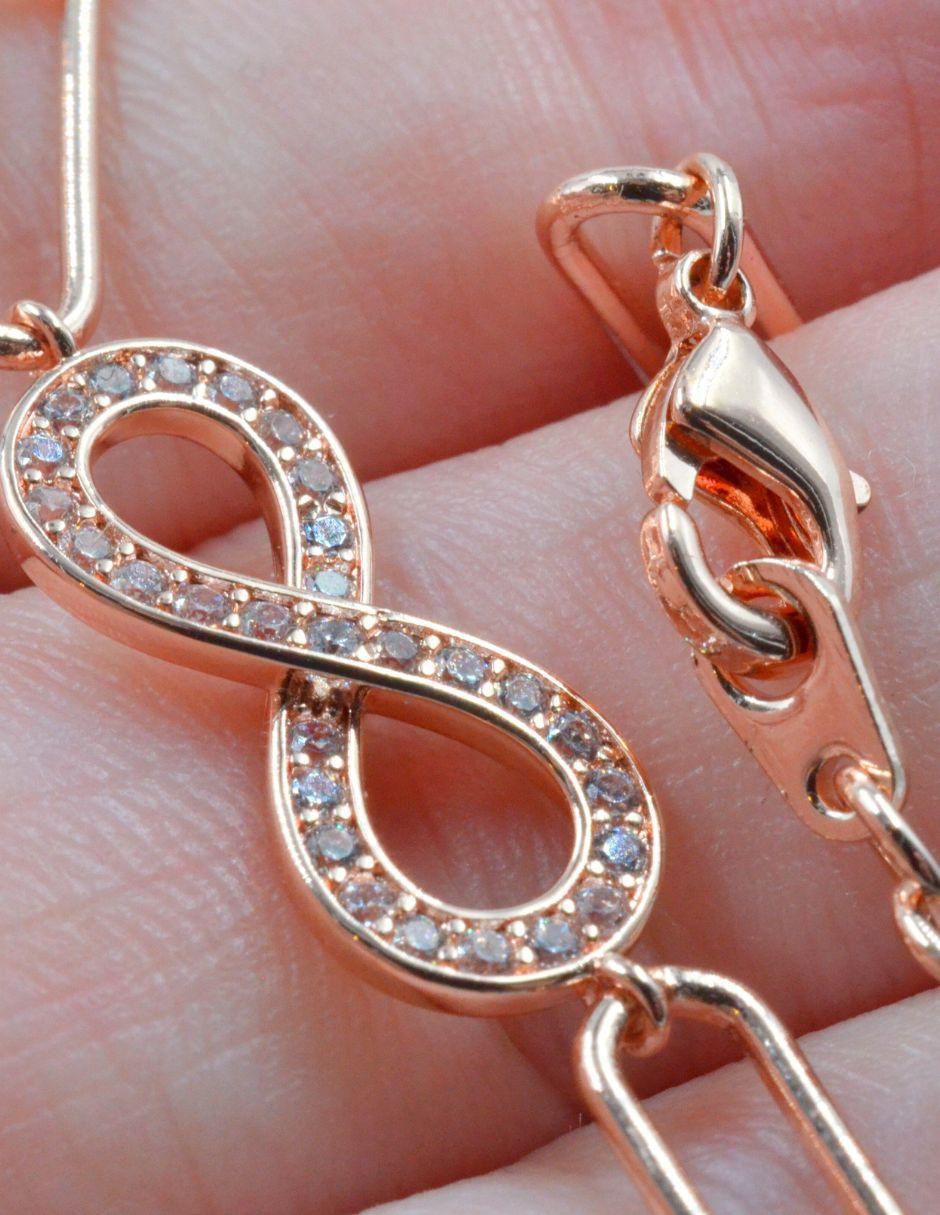 Pulsera 18 K Infini con acabado baño de oro rosa 5
