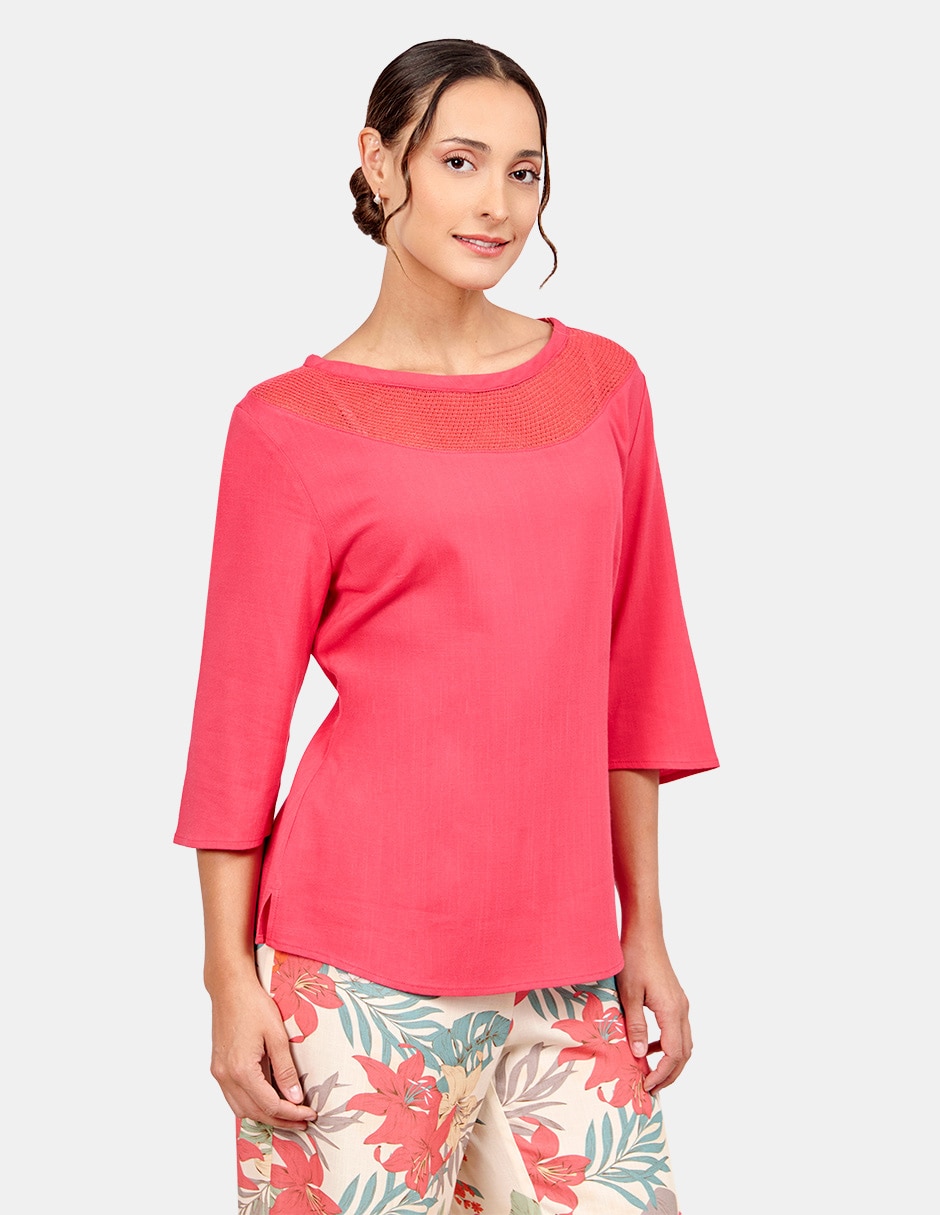 Blusa manga 3/4 para mujer