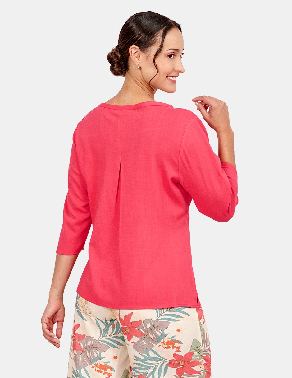 Blusa manga 3/4 para mujer