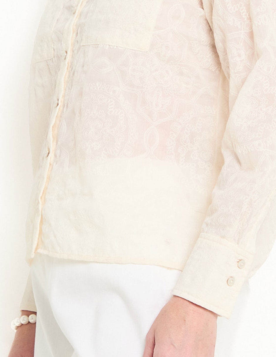 Blusa camisera manga larga para mujer 5