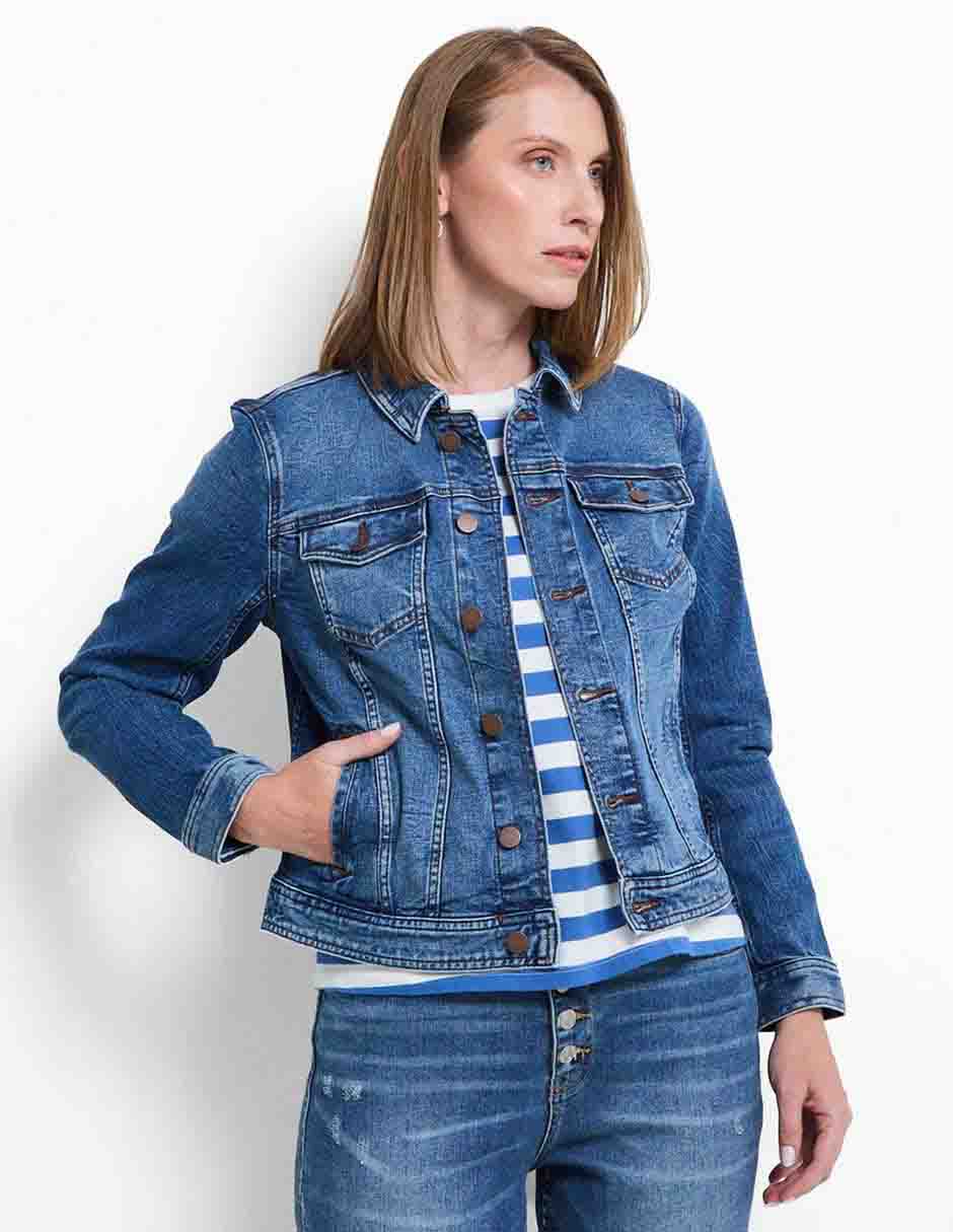 Chamarra denim Talbots de mezclilla para mujer