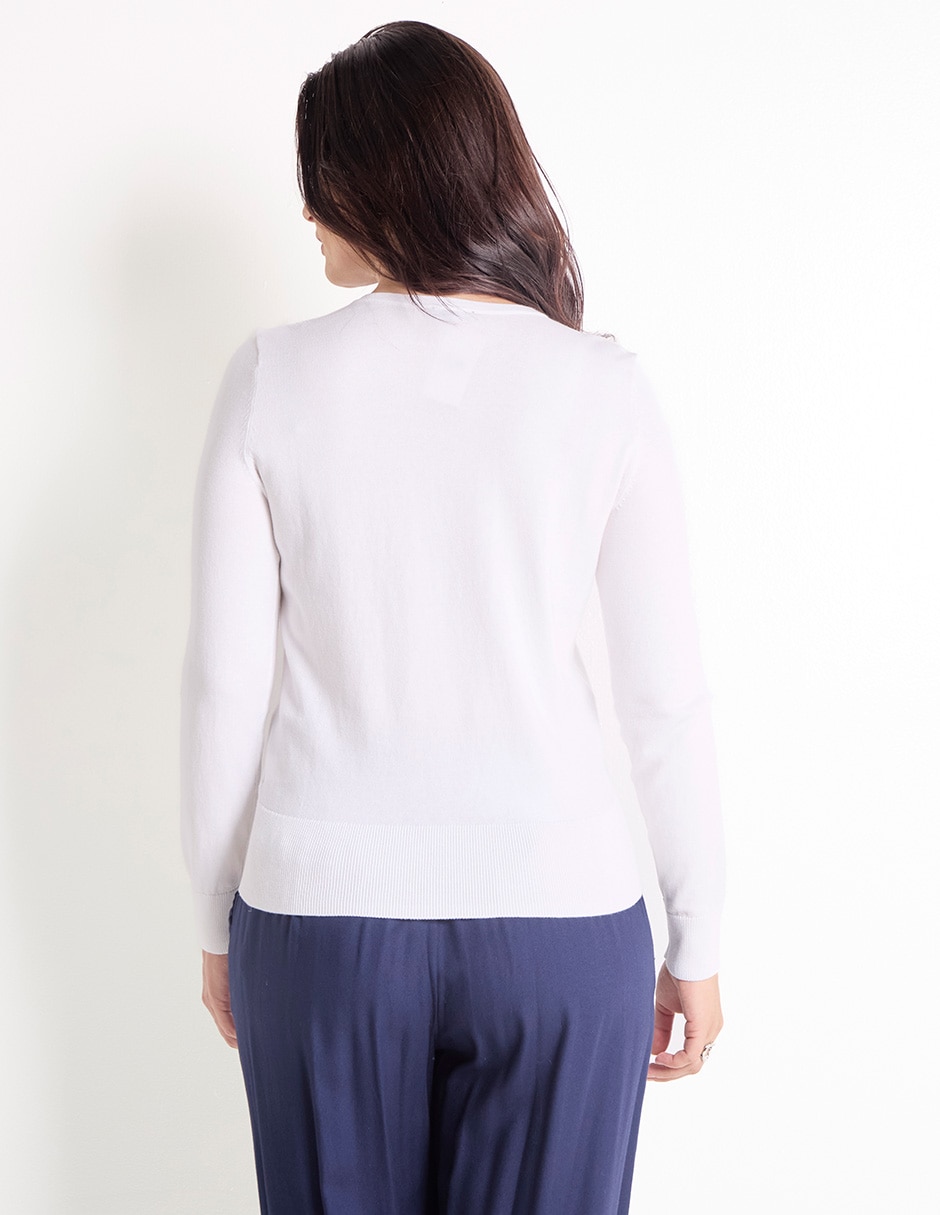 Suéter cuello redondo para mujer 2