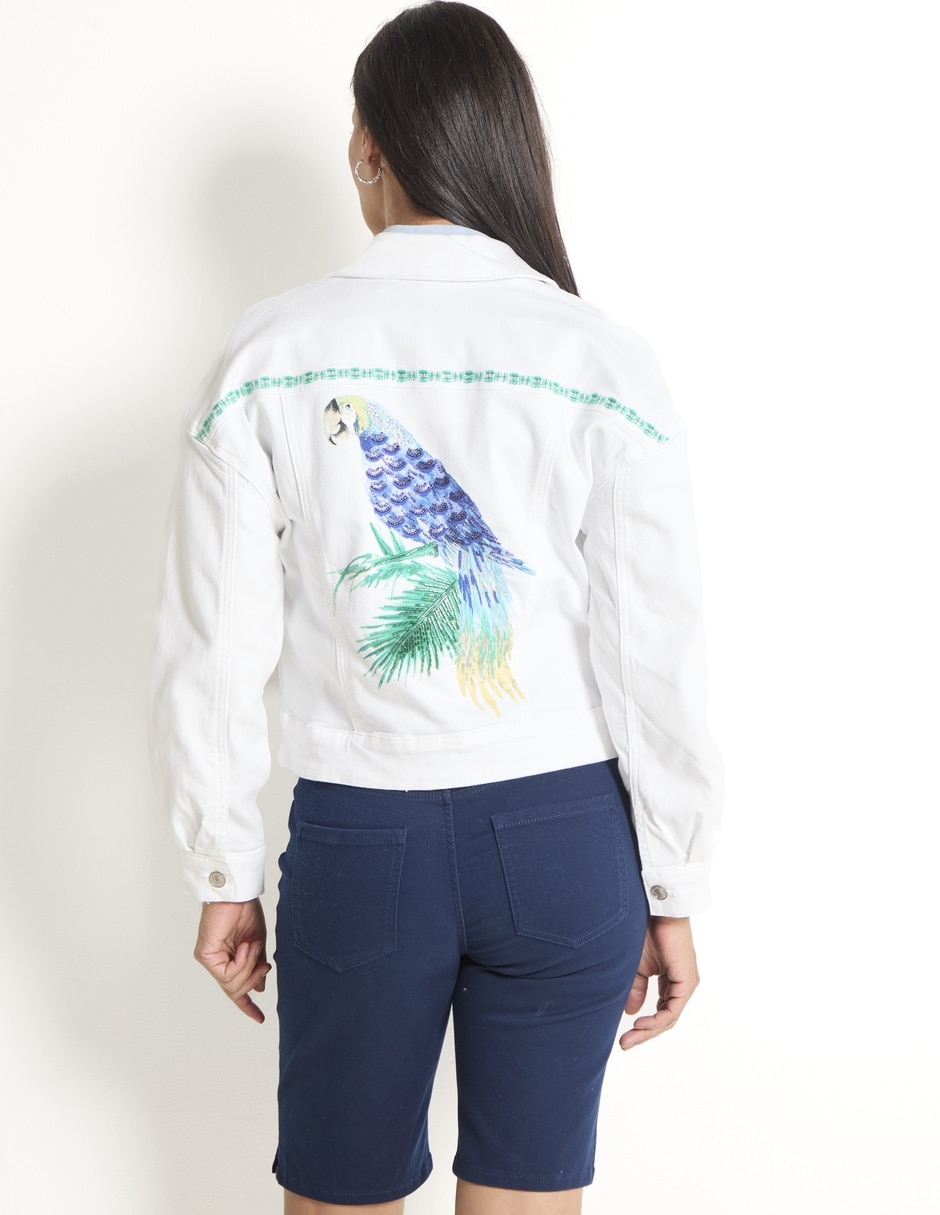 Chamarra casual de mezclilla para mujer 2