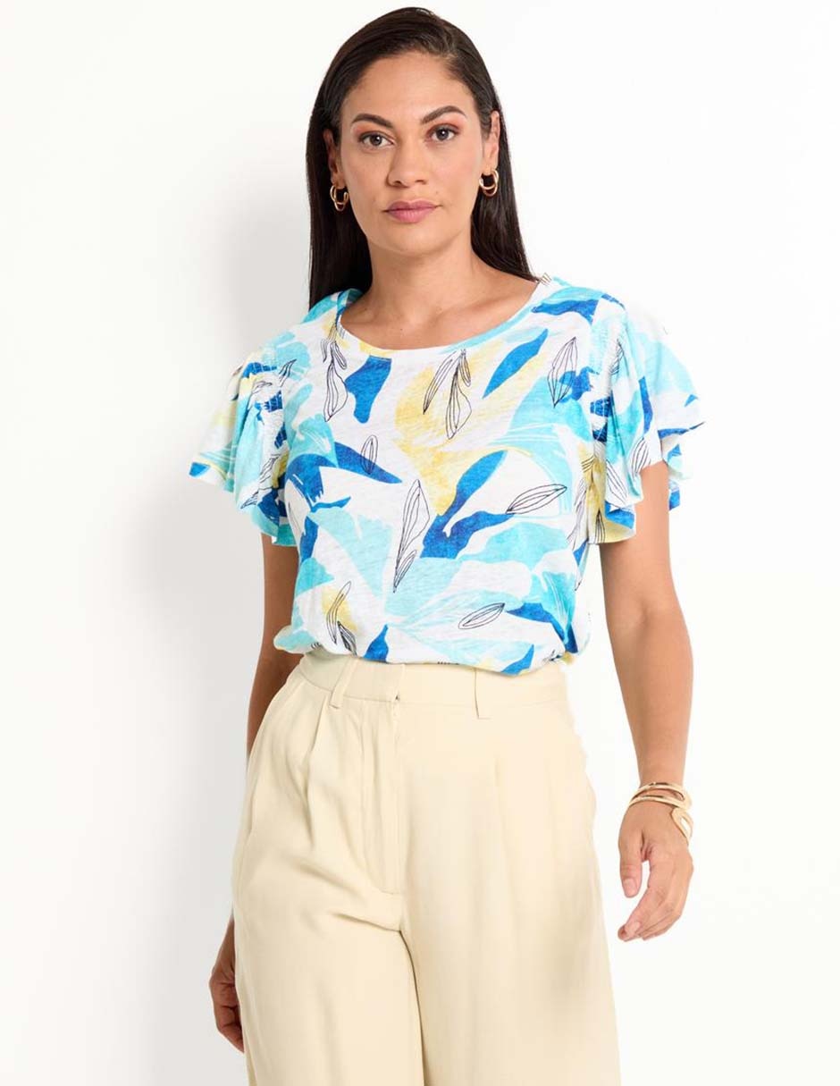 Blusa manga corta para mujer