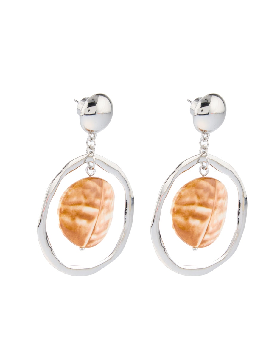 Aretes largos redondos con acabado pulido 2
