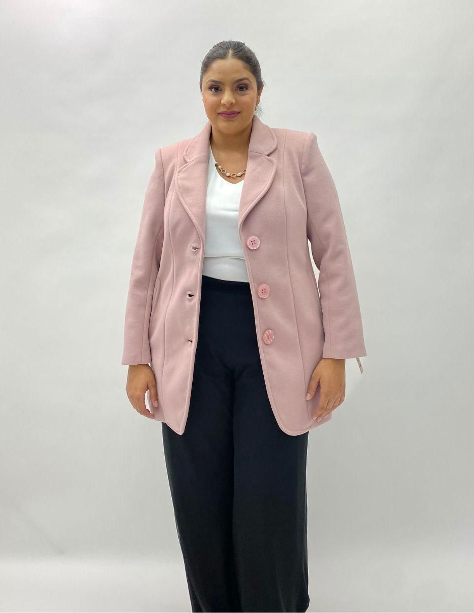 Abrigo Lana Chaquetas De Vestir Mujer Rosa Palo Abrigo La