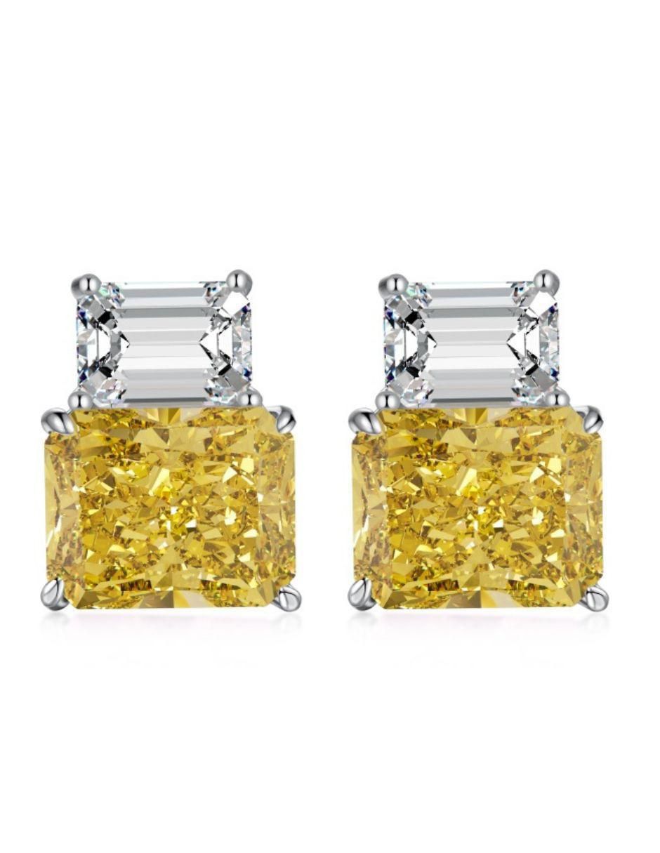 Broqueles "de (si aplica)" rectangular no aplica yoiko maría "de" plata p 925 "con acabado" baño rodio zirconia