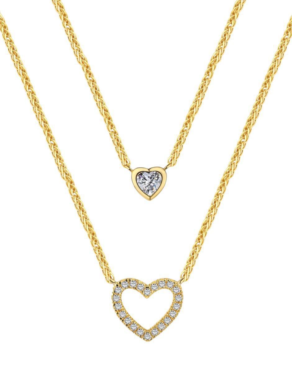 Collar de corazón Rosse de plata P 925