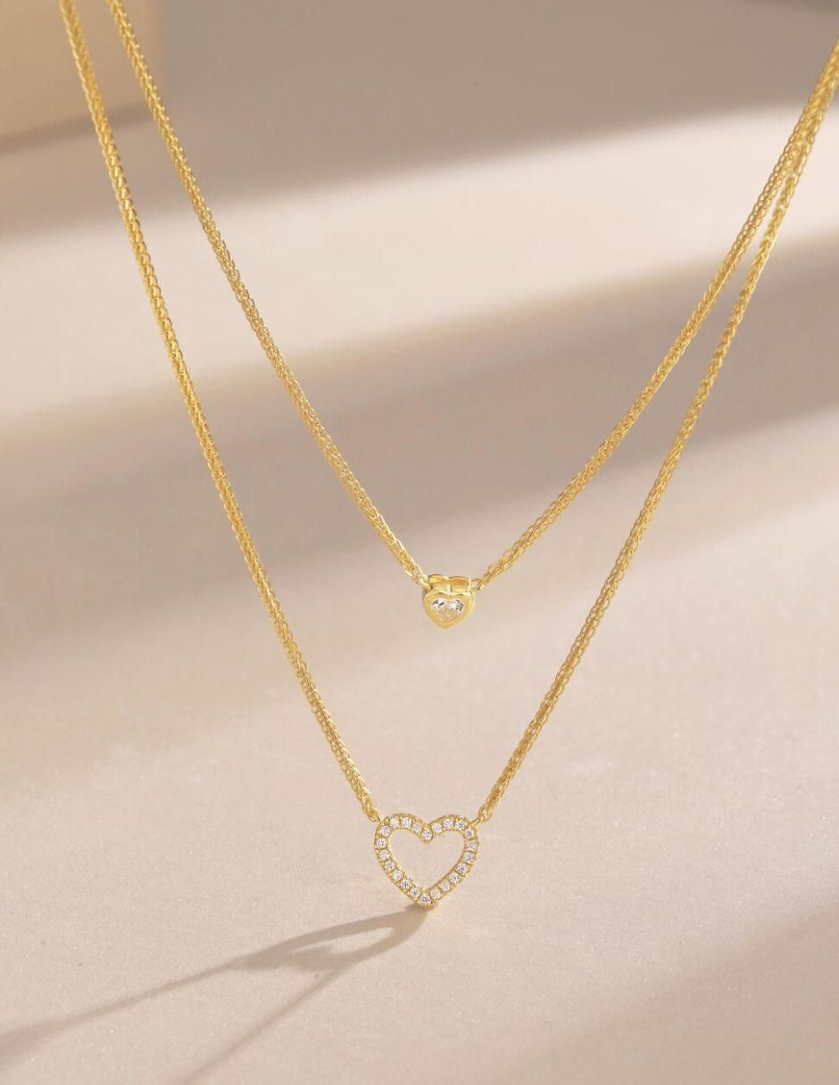 Collar de corazón Rosse de plata P 925 3