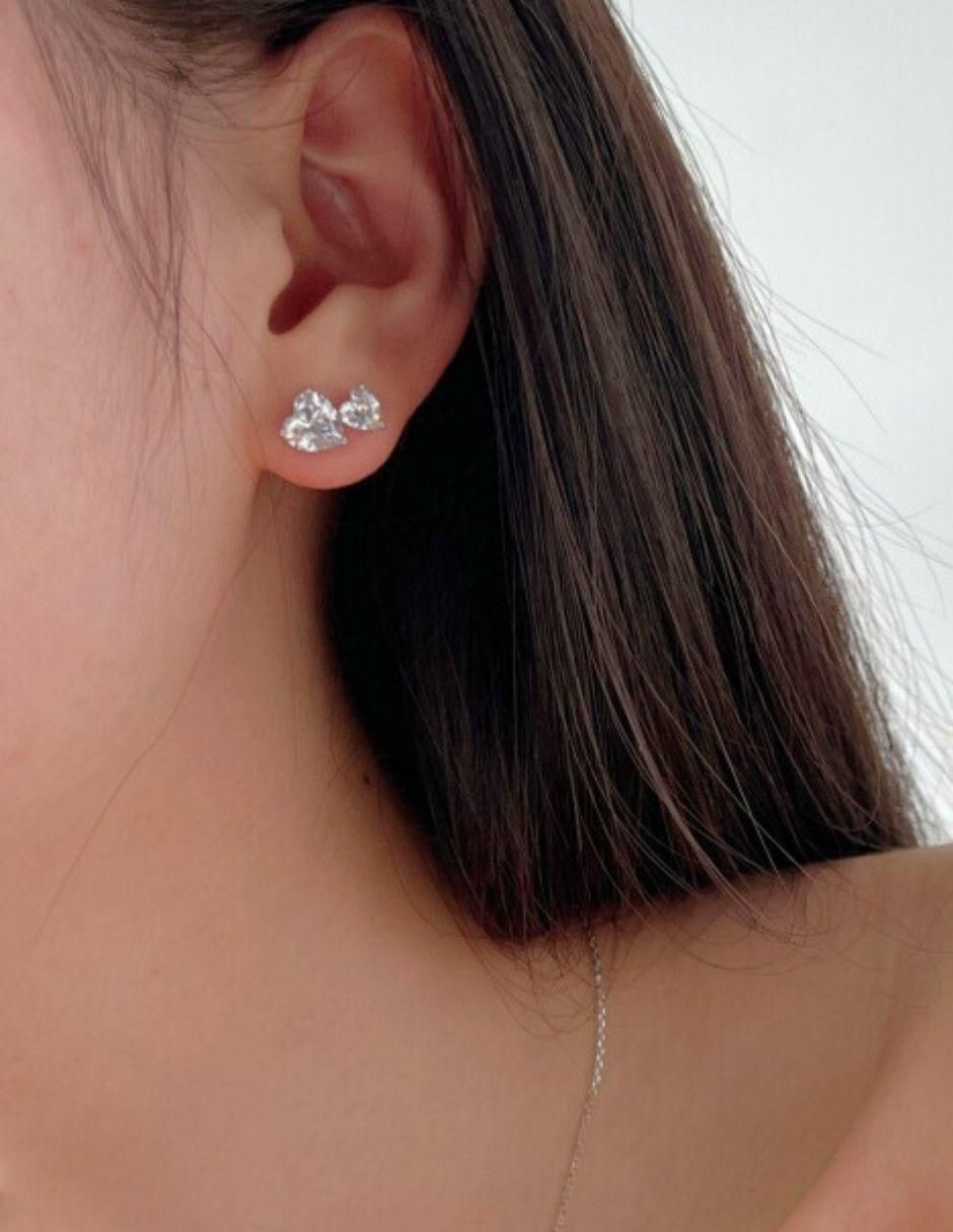 Broqueles de corazón Lucia de plata P 925 con acabado baño rodio zirconia 5