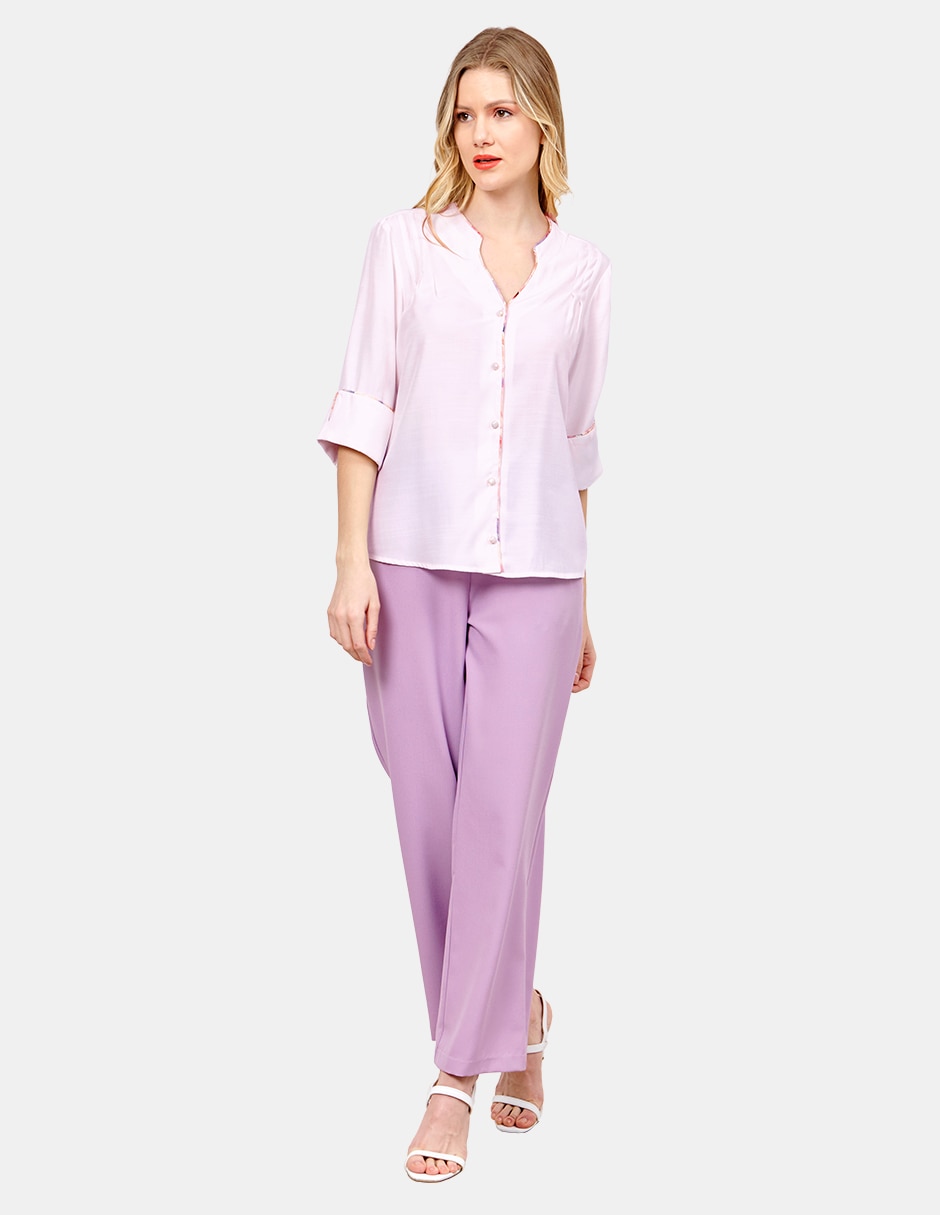 Blusa camisera manga 3/4 para mujer