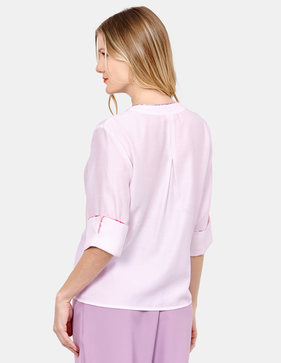 Blusa camisera manga 3/4 para mujer