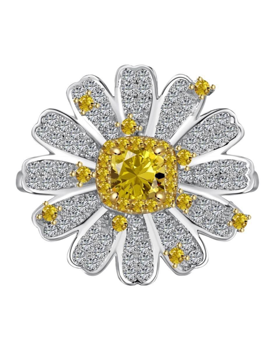 Anillo de flor Shun P 925 de plata zirconia