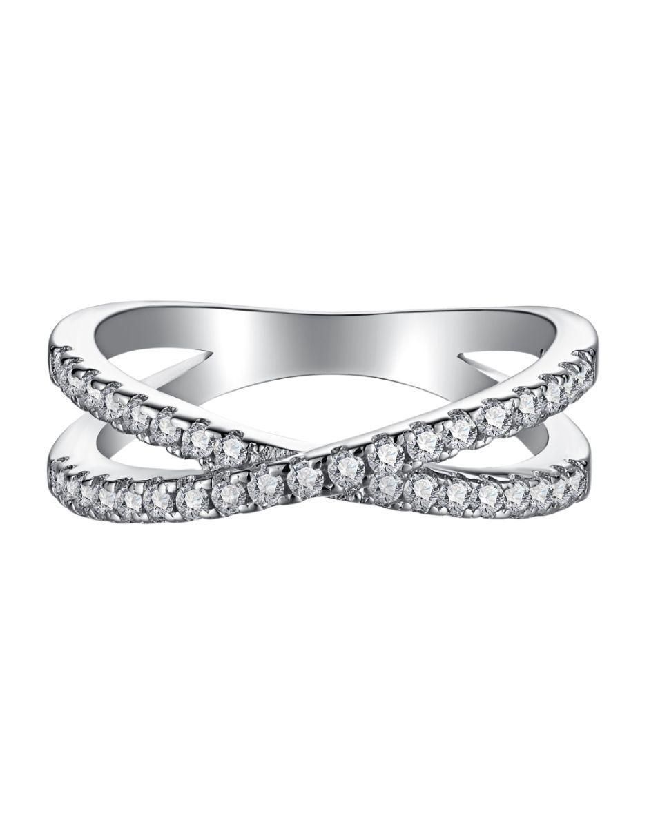 Anillo de infinito Gen de plata zirconia brillante